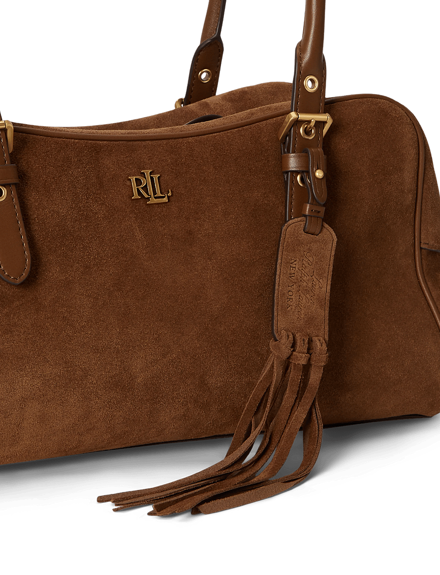 Lauren Ralph Lauren - Suede Large Marcy Zip Satchel - besondere anlässe - light tobacco/lig - 5