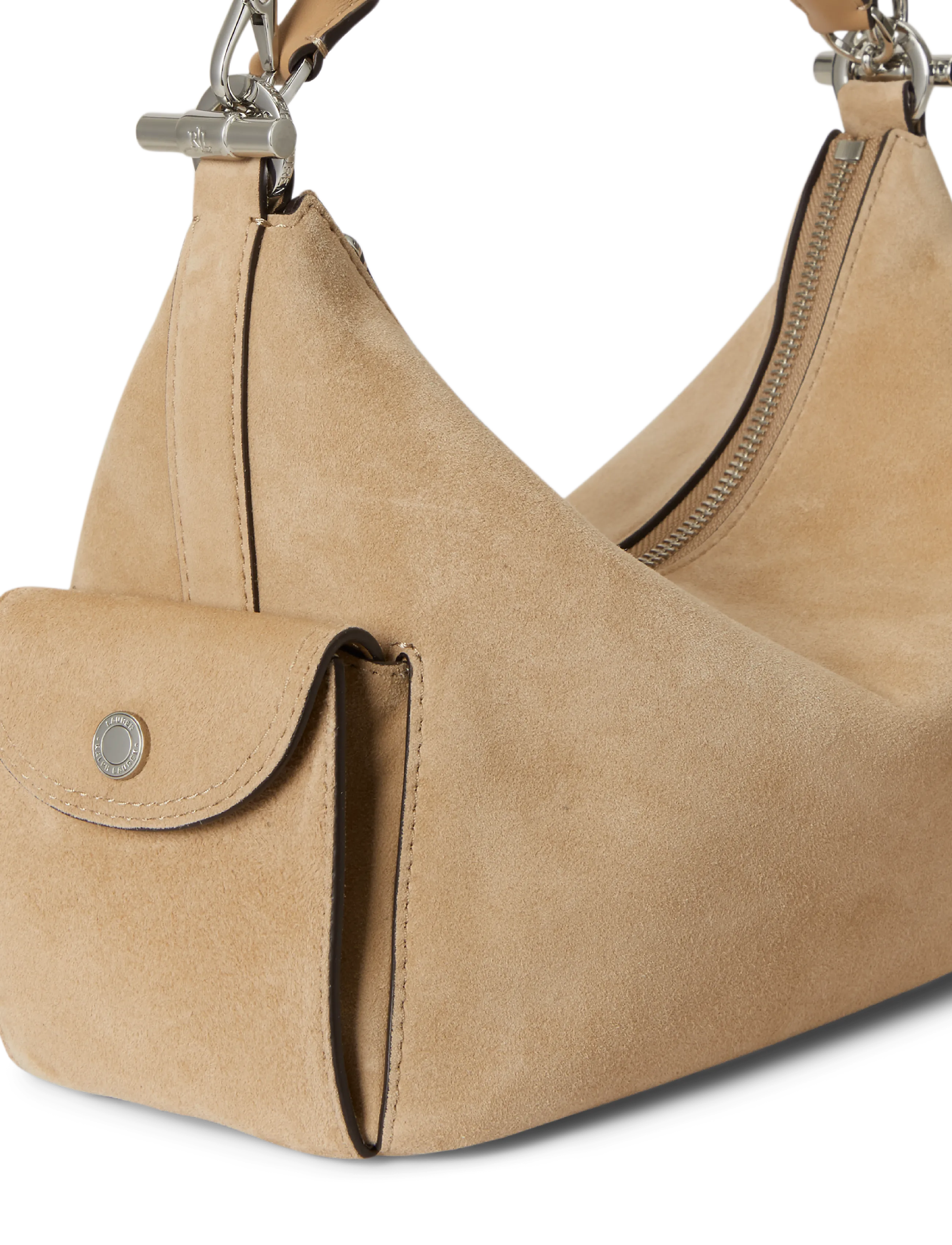 Lauren Ralph Lauren - Suede Small Blaike Shoulder Bag - everyday style - tan - 5
