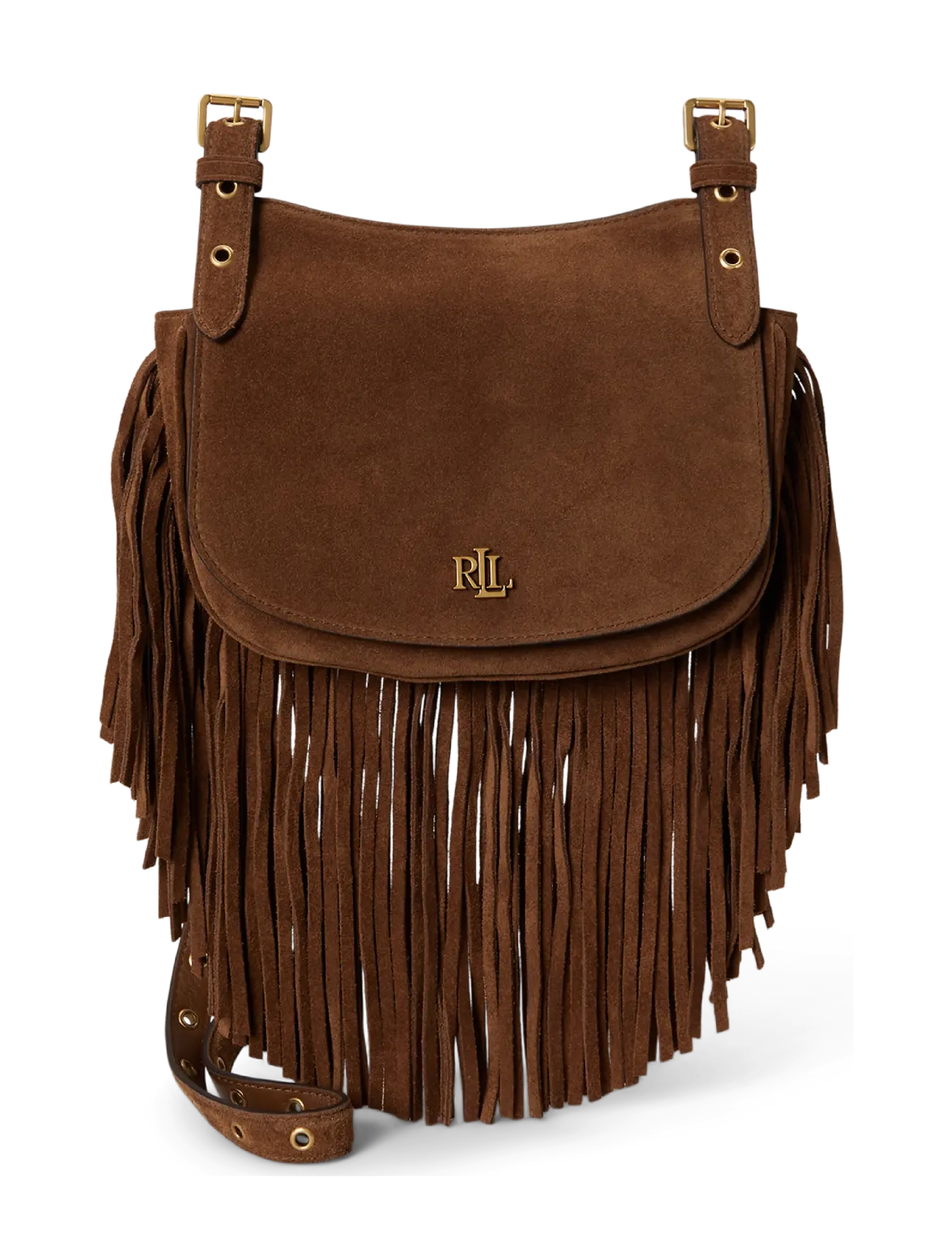 Lauren Ralph Lauren Fringe-Trim Medium Marcy Crossbody Bag, One Size, Brown, Tasker > Crossbody-Tasker, Dame