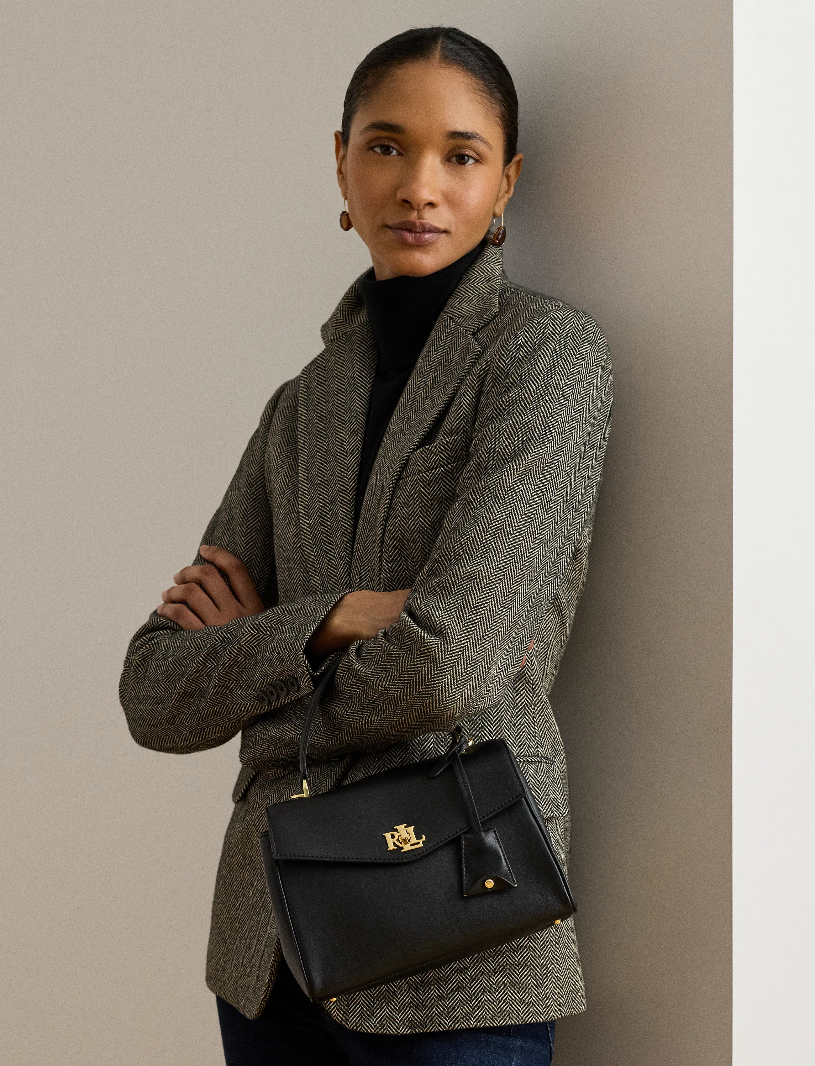 Lauren Ralph Lauren - Nappa Leather Small Farrah Soft Satchel - crossbody bags - black - 4