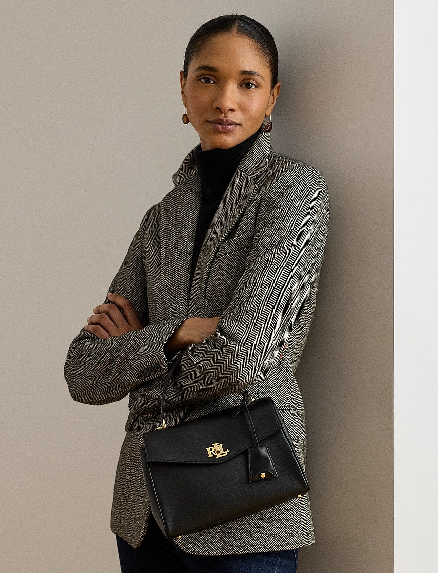 Lauren Ralph Lauren - Nappa Leather Small Farrah Soft Satchel - crossbody bags - black - 4