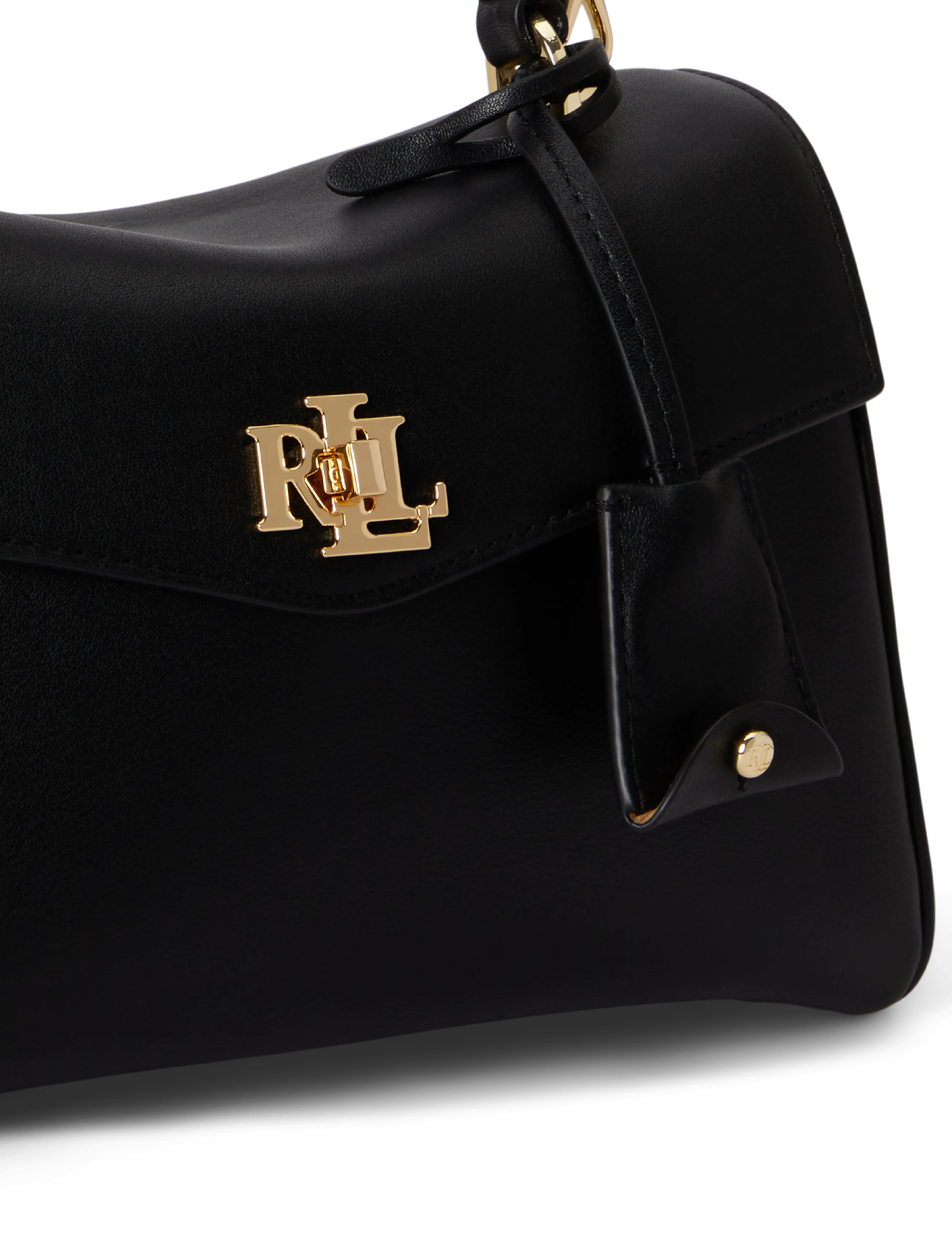 Lauren Ralph Lauren - Nappa Leather Small Farrah Soft Satchel - crossbody bags - black - 5