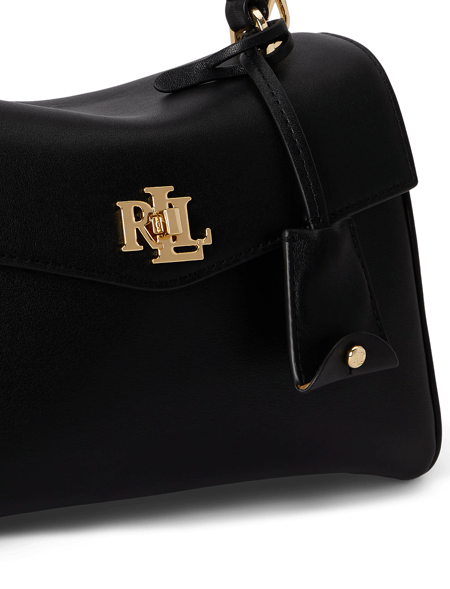 Lauren Ralph Lauren - Nappa Leather Small Farrah Soft Satchel - crossbody bags - black - 5