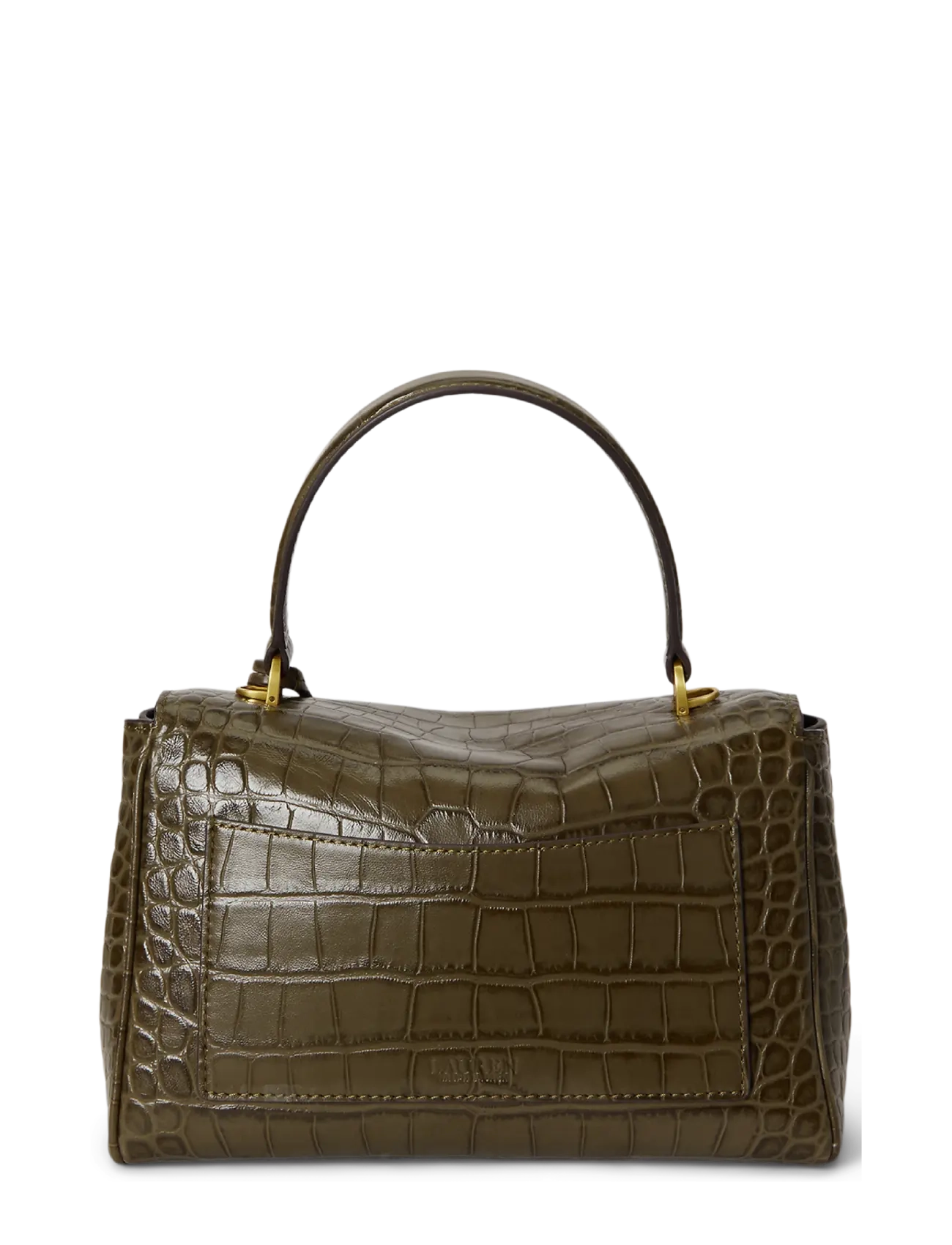 Lauren Ralph Lauren - Croc-Embossed Small Farrah Soft Satchel - umhängetaschen - botanic green - 1