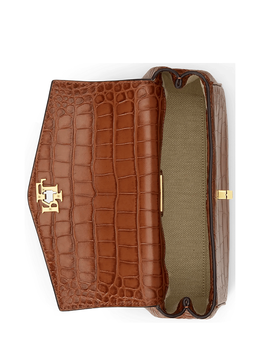 Lauren Ralph Lauren - Croc-Embossed Small Farrah Soft Satchel - hverdags stil - lauren tan - 3