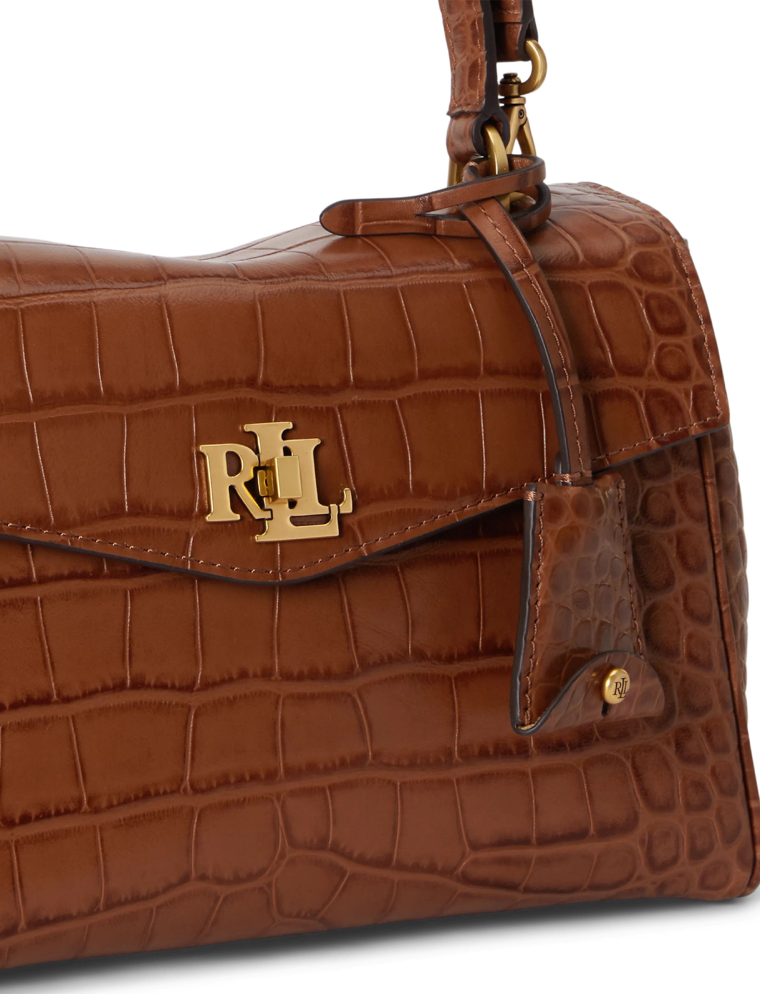 Lauren Ralph Lauren - Croc-Embossed Small Farrah Soft Satchel - hverdags stil - lauren tan - 5