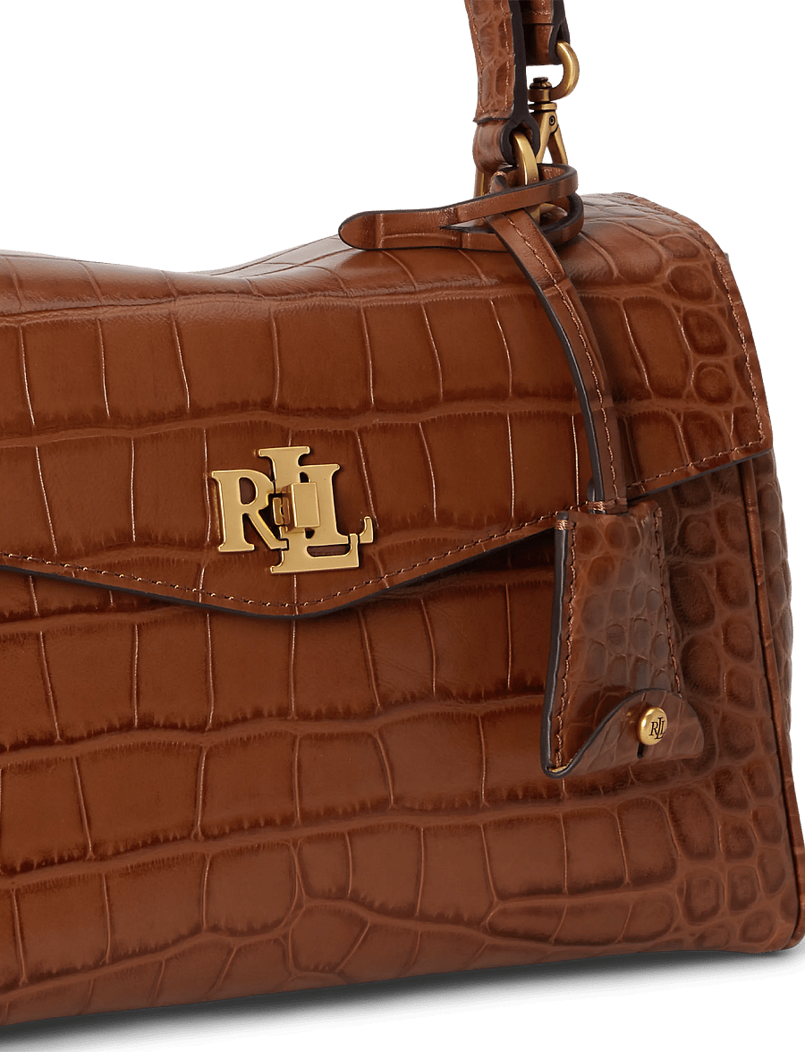 Lauren Ralph Lauren - Croc-Embossed Small Farrah Soft Satchel - hverdags stil - lauren tan - 5