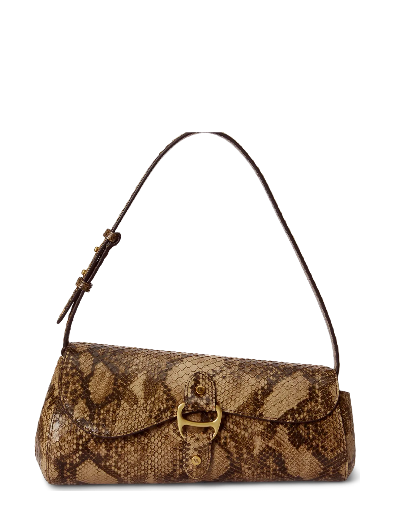 Lauren Ralph Lauren Embossed Medium Tasha East-West Bag, Kvinder, Øst-Vest Skuldertaske, Brun, Str: ONE SIZE