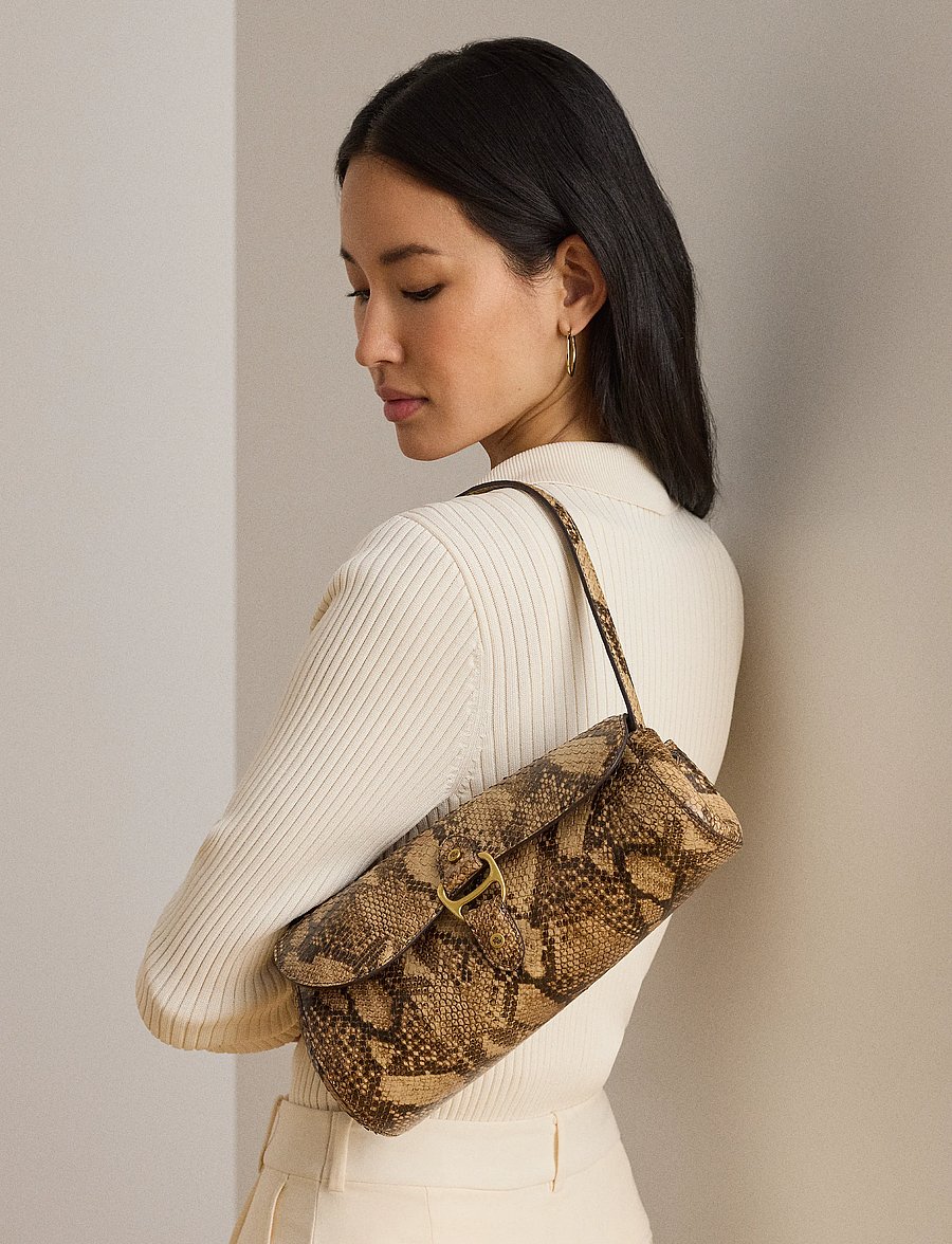 Lauren Ralph Lauren - Embossed Medium Tasha East-West Bag - Õlakotid - tan multi - 5