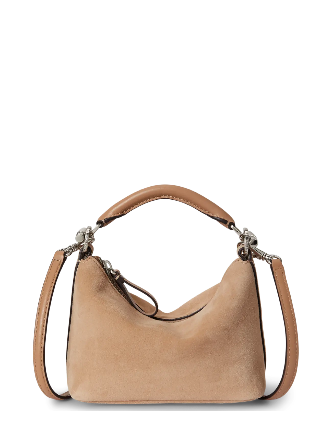 Lauren Ralph Suede Mini Blaike Shoulder Bag, One Size, Bags, Beige - Top Handle Frauen