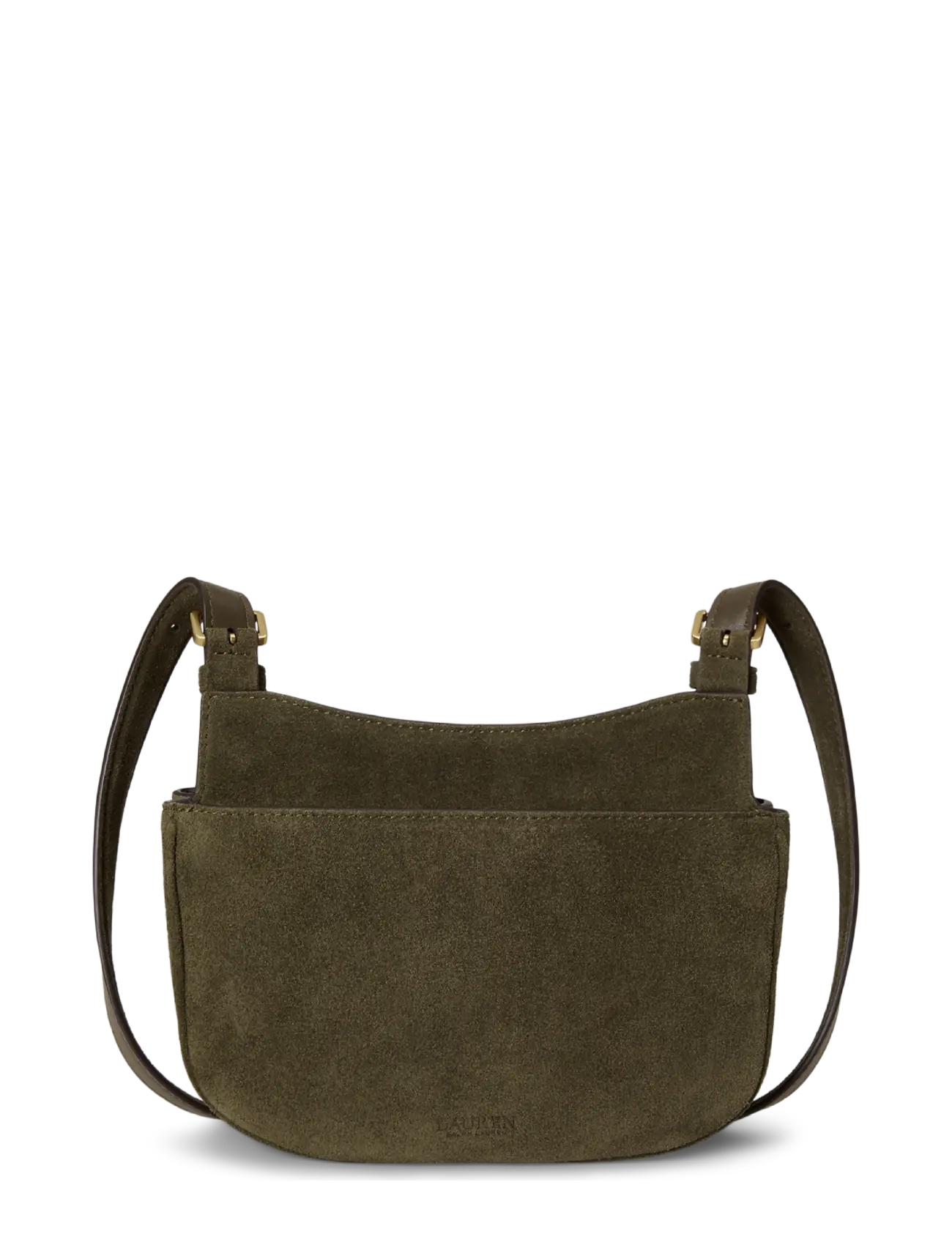 Lauren Ralph Lauren - Suede Medium Marcy Crossbody Bag - crossbody bags - botanic green/bot - 1