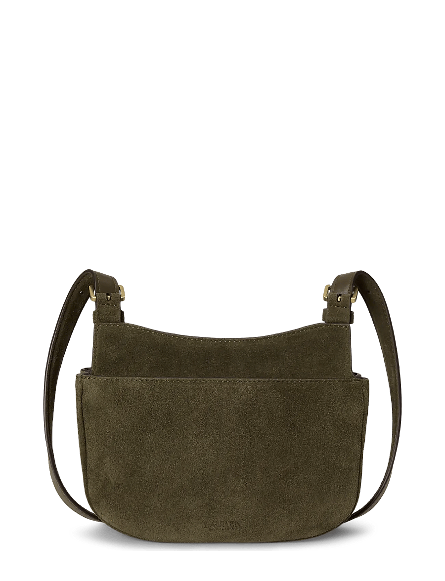 Lauren Ralph Lauren - Suede Medium Marcy Crossbody Bag - crossbody bags - botanic green/bot - 1