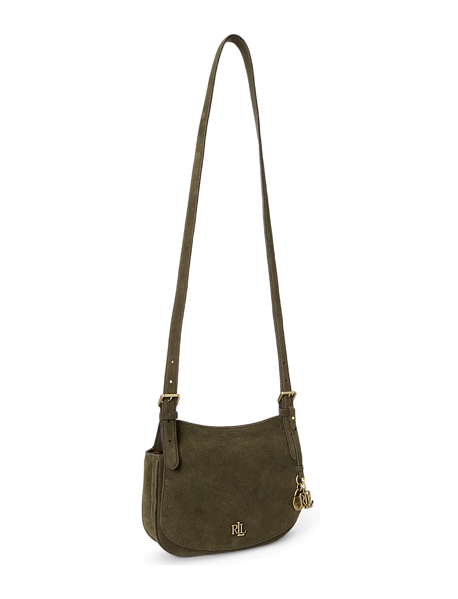 Lauren Ralph Lauren - Suede Medium Marcy Crossbody Bag - crossbody bags - botanic green/bot - 2