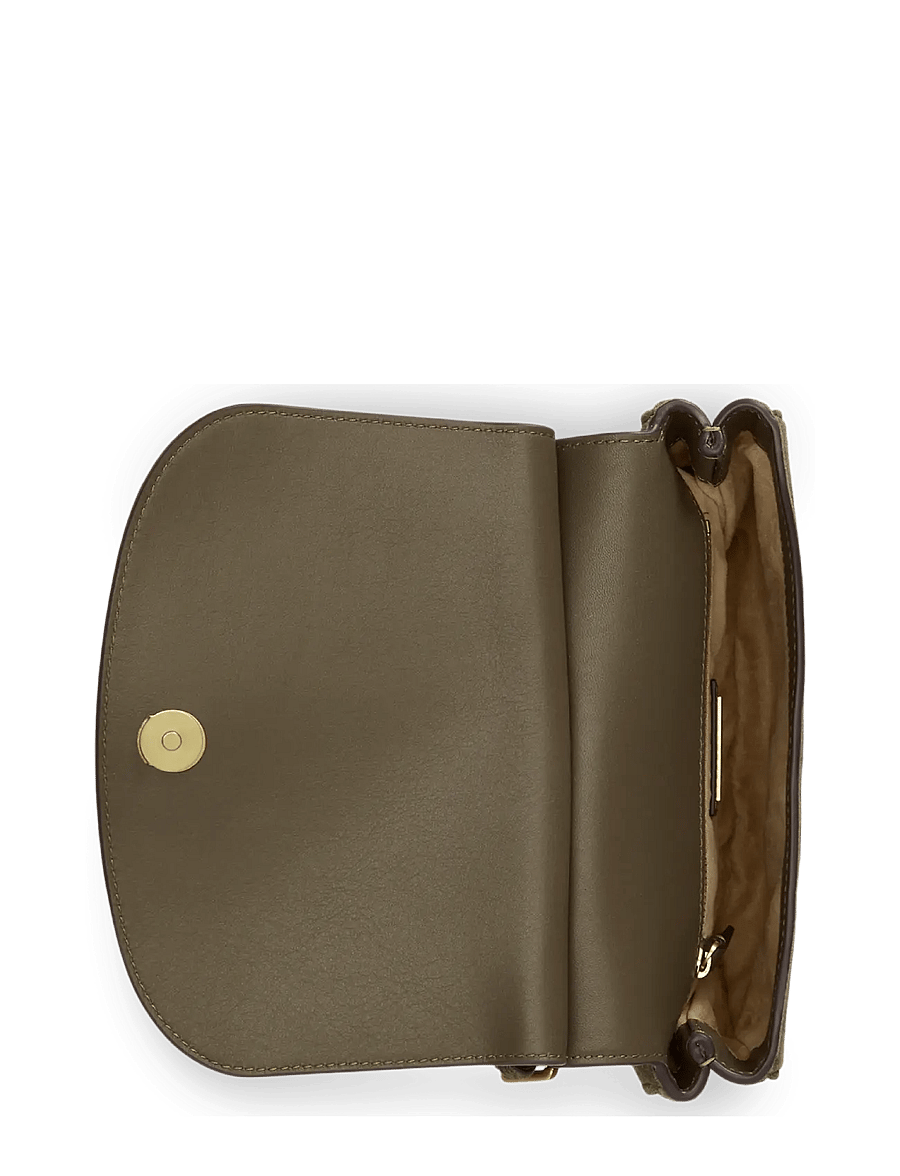 Lauren Ralph Lauren - Suede Medium Marcy Crossbody Bag - crossbody bags - botanic green/bot - 3