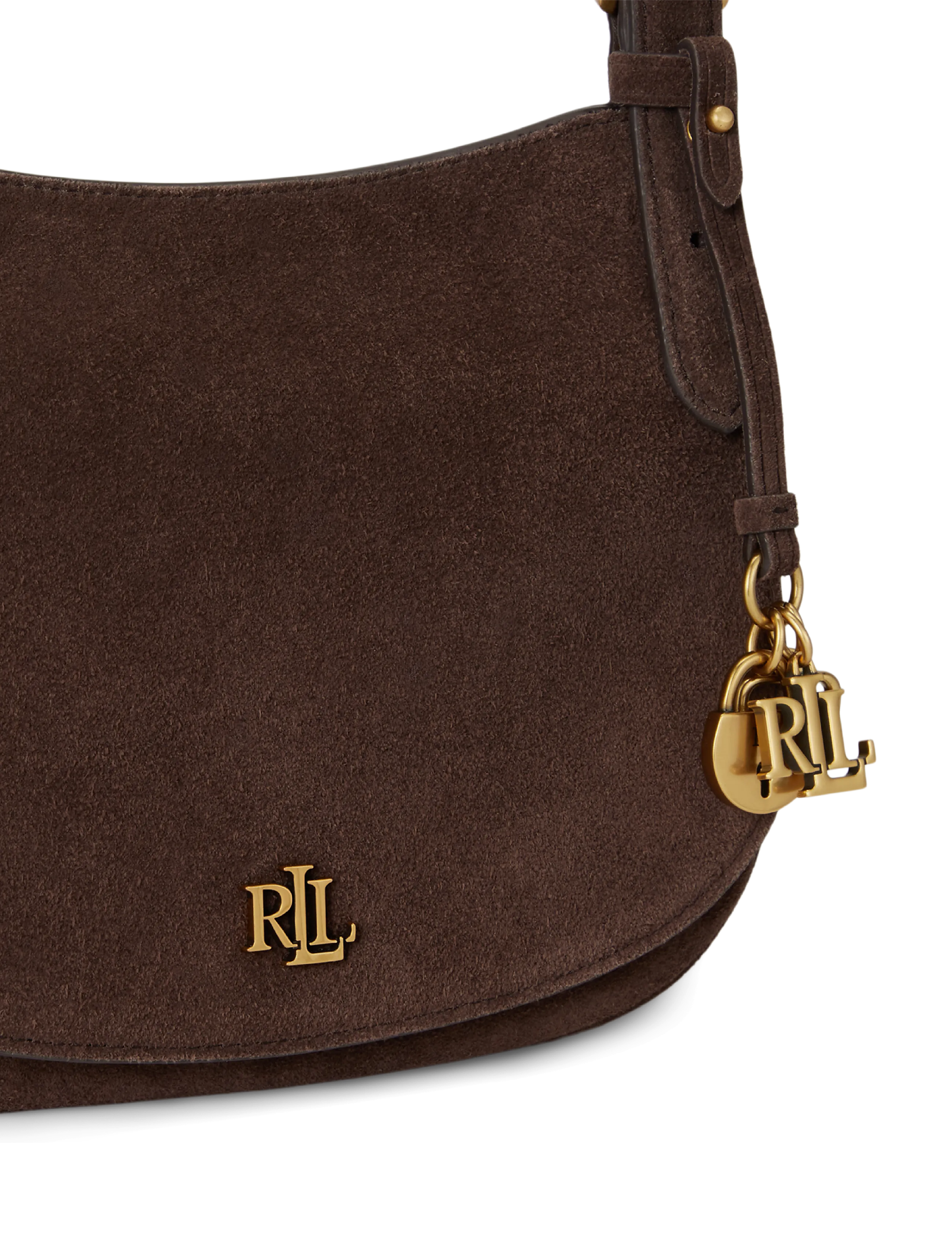 Lauren Ralph Lauren - Suede Medium Marcy Crossbody Bag - crossbody kotid - chestnut brown/ch - 4