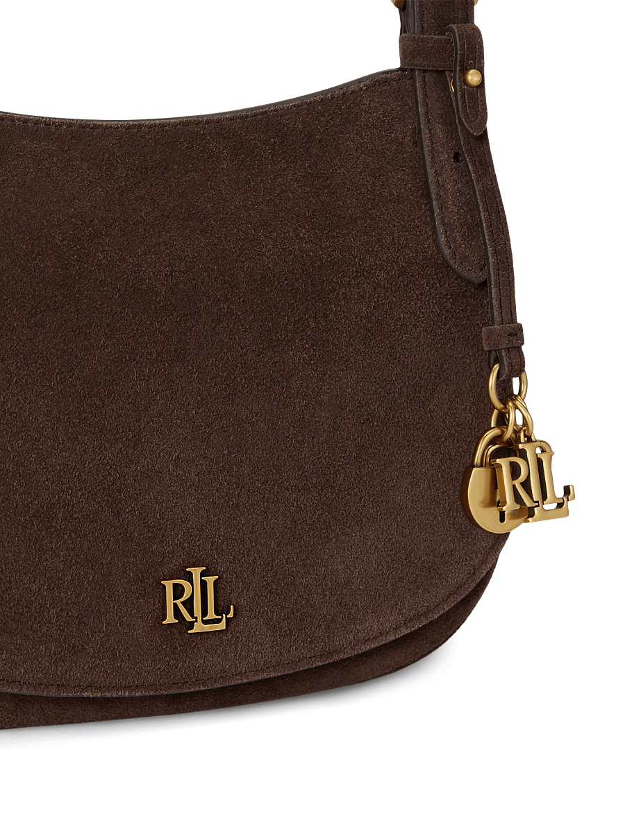 Lauren Ralph Lauren - Suede Medium Marcy Crossbody Bag - crossbody kotid - chestnut brown/ch - 4
