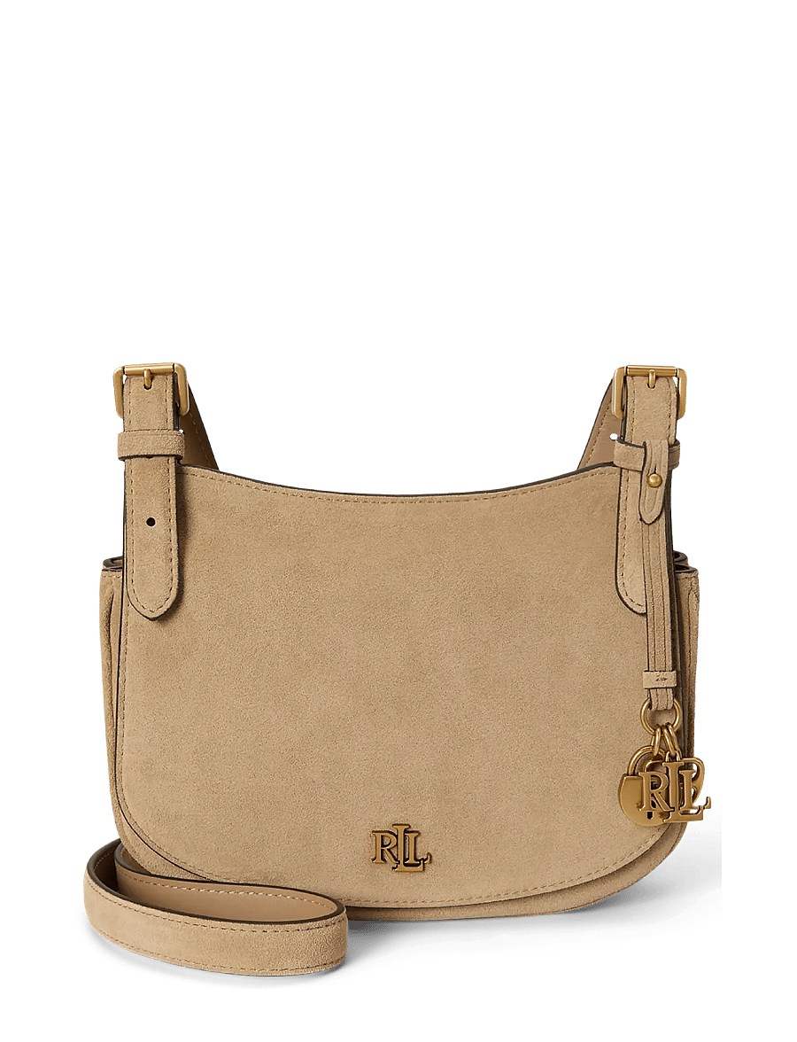 Lauren Ralph Lauren - Suede Medium Marcy Crossbody Bag - crossbody bags - tan/tan - 0