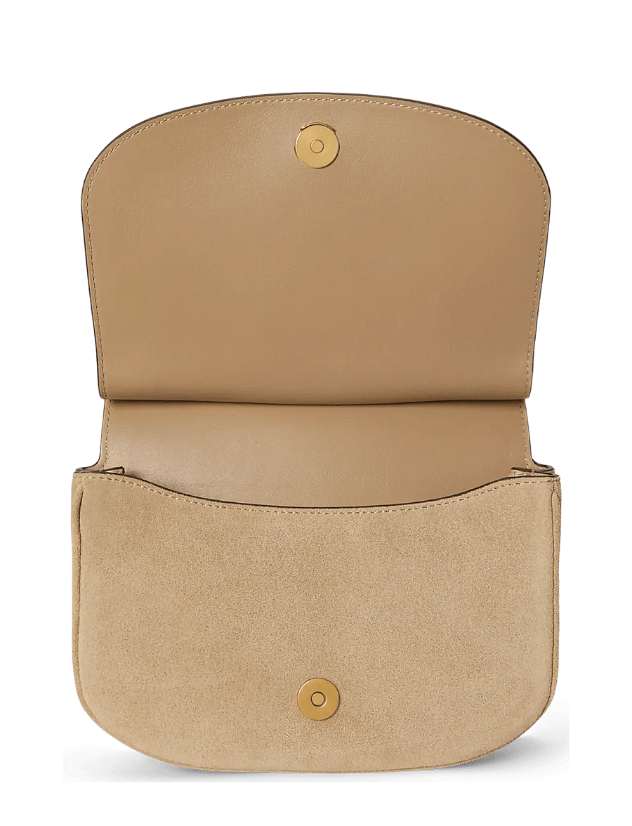Lauren Ralph Lauren - Suede Medium Marcy Crossbody Bag - crossbody bags - tan/tan - 2