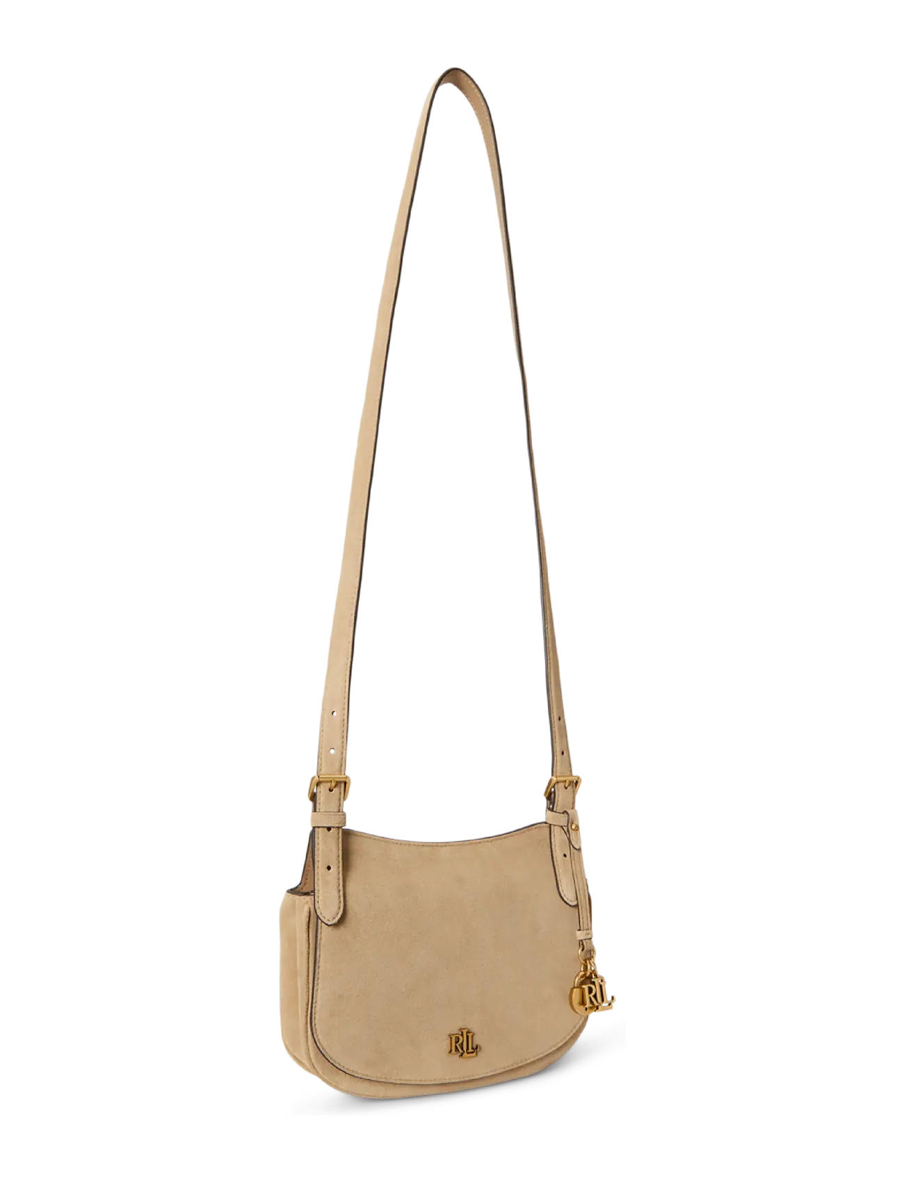 Lauren Ralph Lauren - Suede Medium Marcy Crossbody Bag - crossbody bags - tan/tan - 3