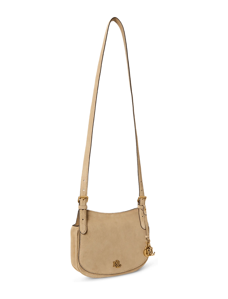 Lauren Ralph Lauren - Suede Medium Marcy Crossbody Bag - crossbody bags - tan/tan - 3