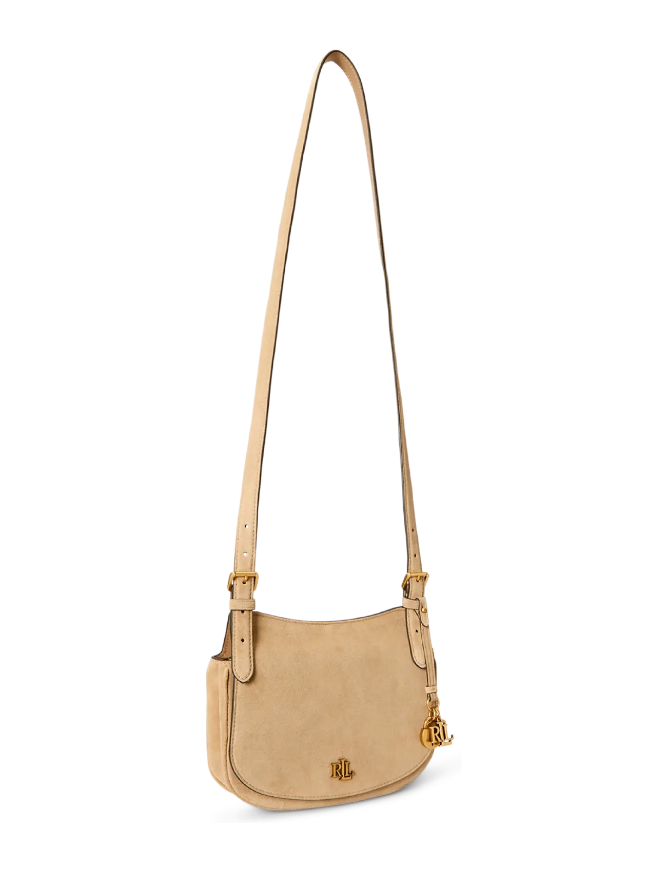 Lauren Ralph Lauren - Suede Medium Marcy Crossbody Bag - umhängetaschen - tan/tan - 4