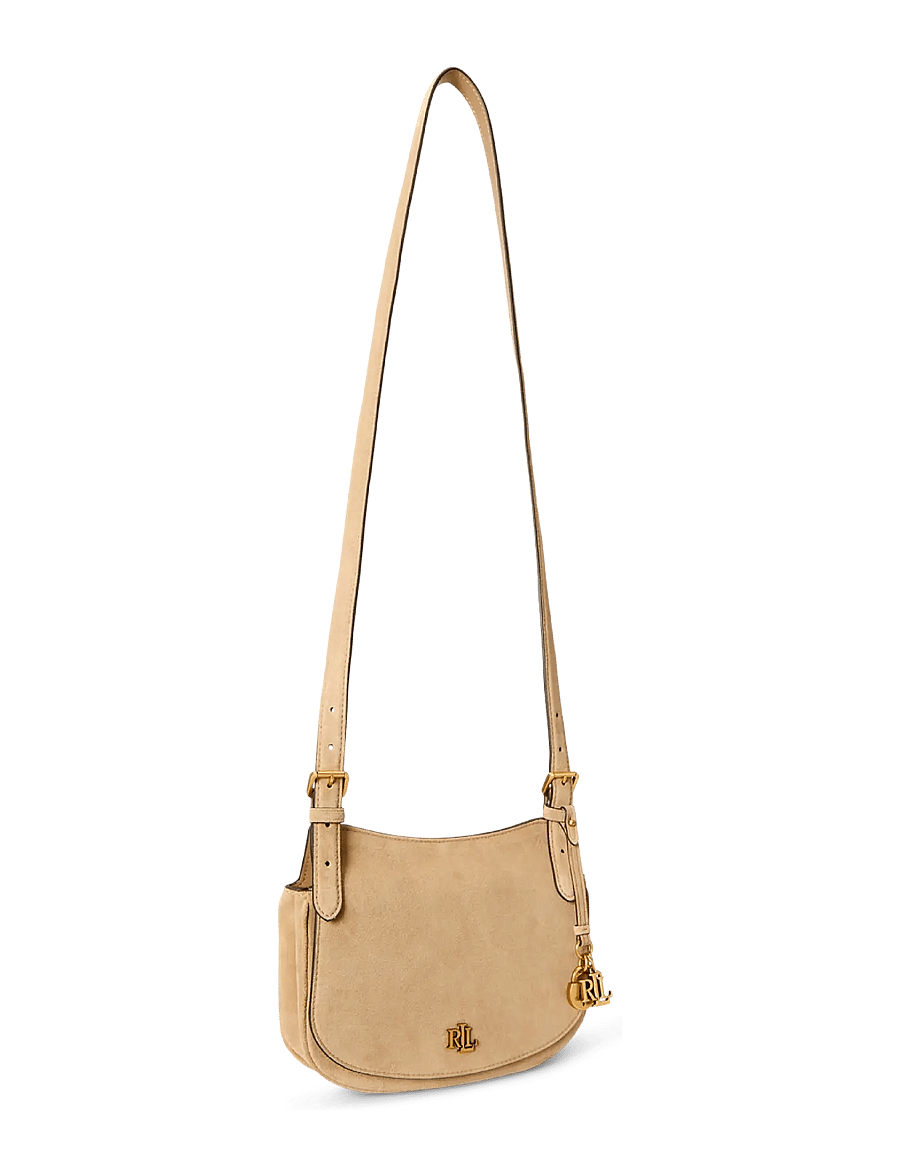 Lauren Ralph Lauren - Suede Medium Marcy Crossbody Bag - umhängetaschen - tan/tan - 4