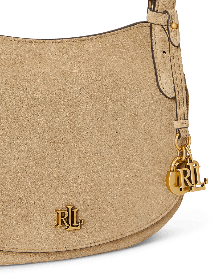 Lauren Ralph Lauren - Suede Medium Marcy Crossbody Bag - crossbody bags - tan/tan - 5