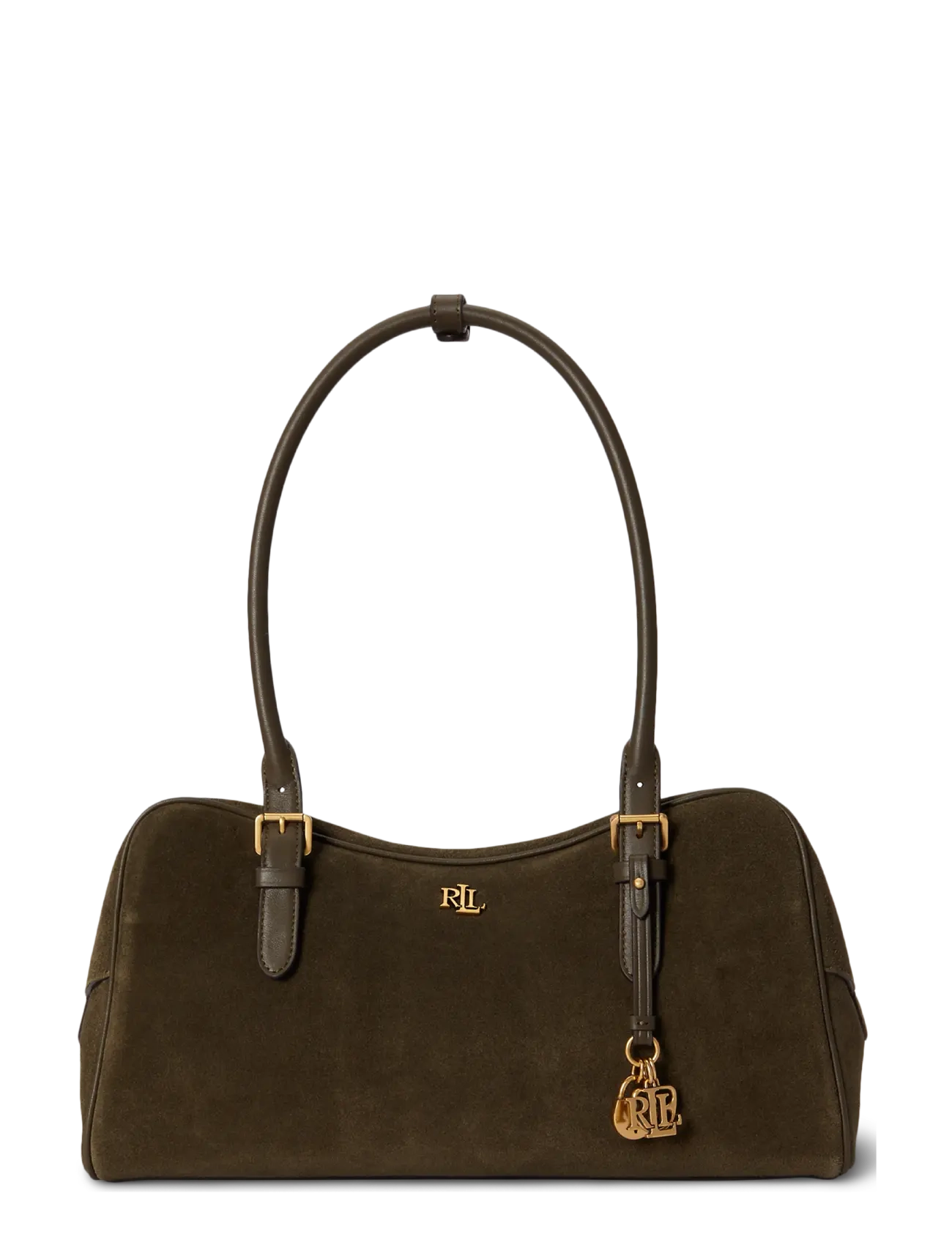 Lauren Ralph Lauren Suede Large Marcy Zip Satchel - Schultertaschen - BOTANIC GREEN/BOT / khaki/green