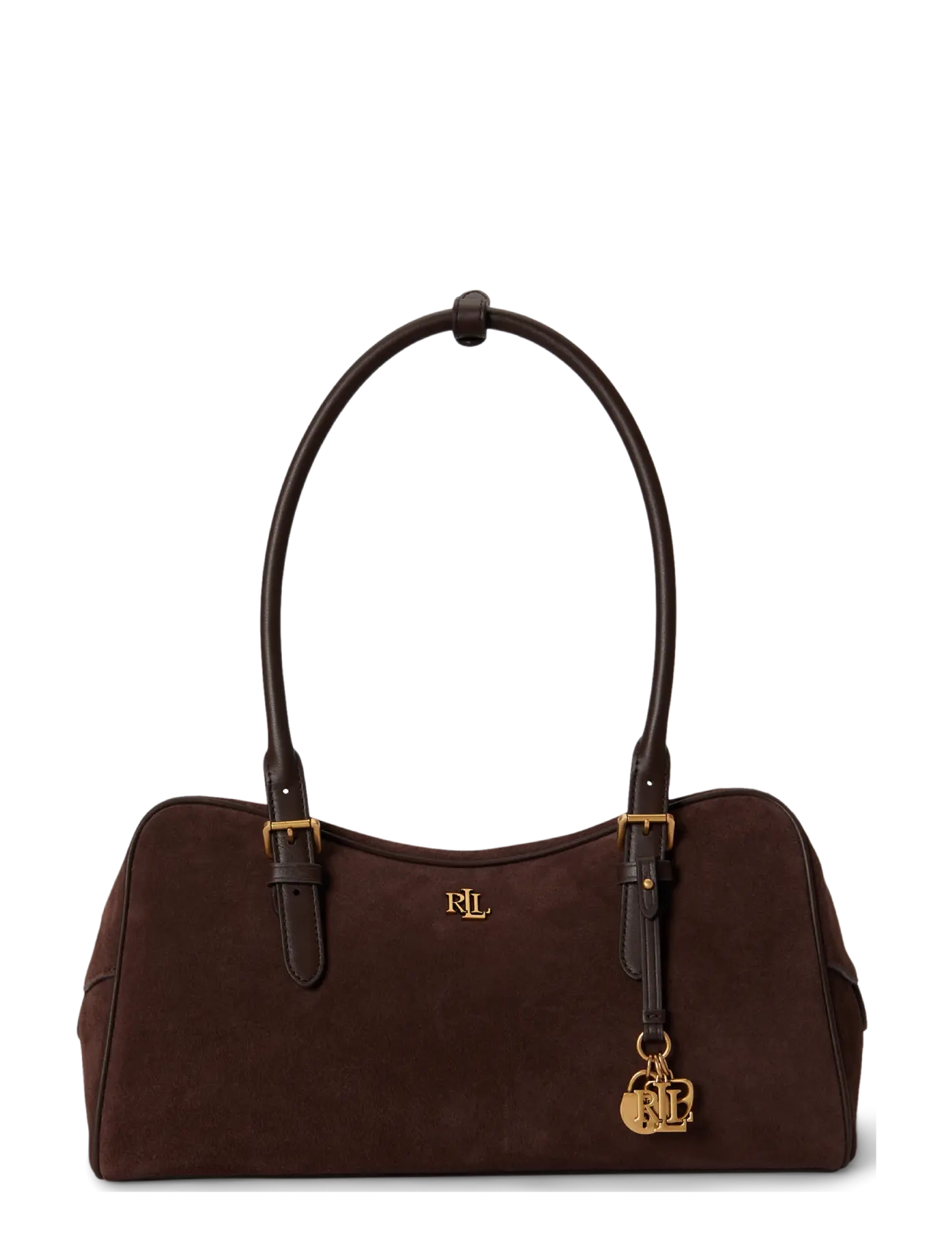 Lauren Ralph Suede Large Marcy Zip Satchel, One Size, Bags, Braun - Small Shoulder Bags-crossbody Frauen