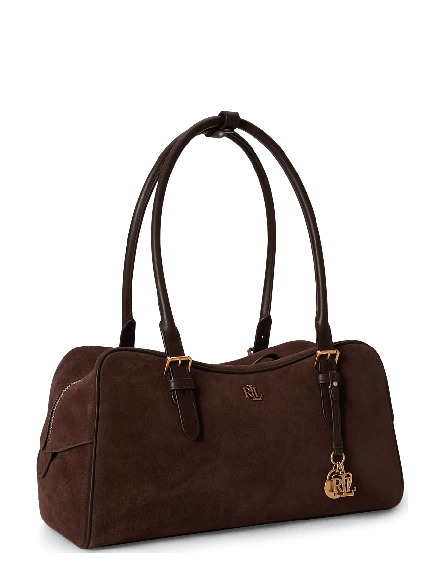 Lauren Ralph Lauren - Suede Large Marcy Zip Satchel - skuldertasker - chestnut brown/ch - 2
