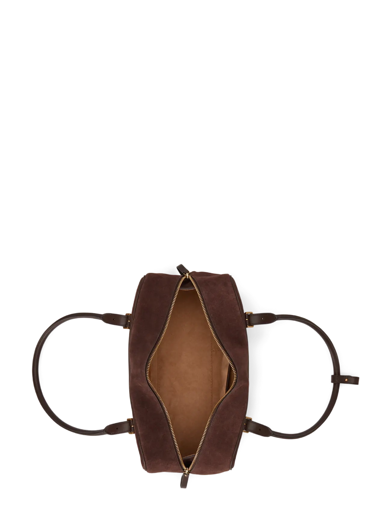 Lauren Ralph Lauren - Suede Large Marcy Zip Satchel - skuldertasker - chestnut brown/ch - 3