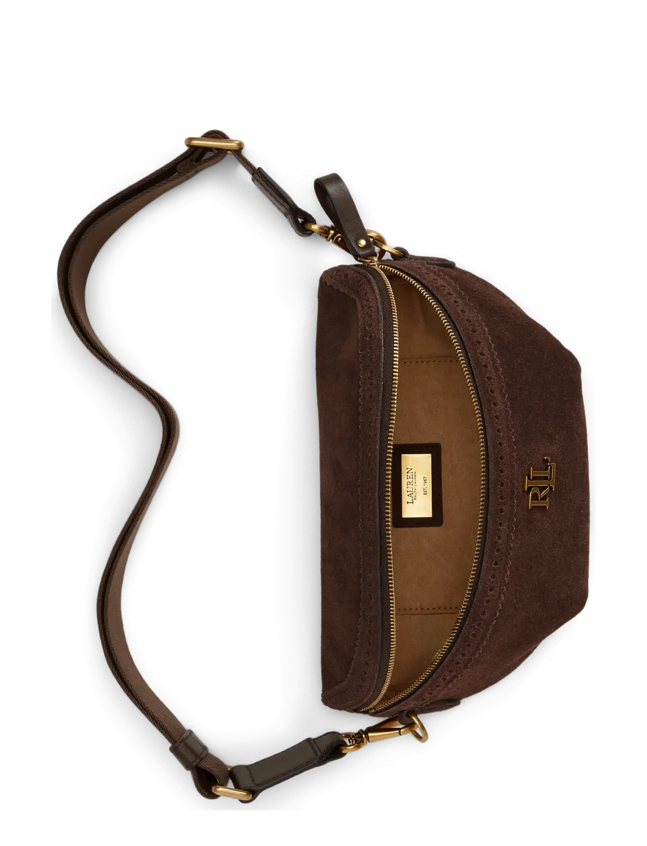 Lauren Ralph Lauren - Perforated Suede Marcy Belt Bag - bæltetasker - chestnut brown/ch - 3