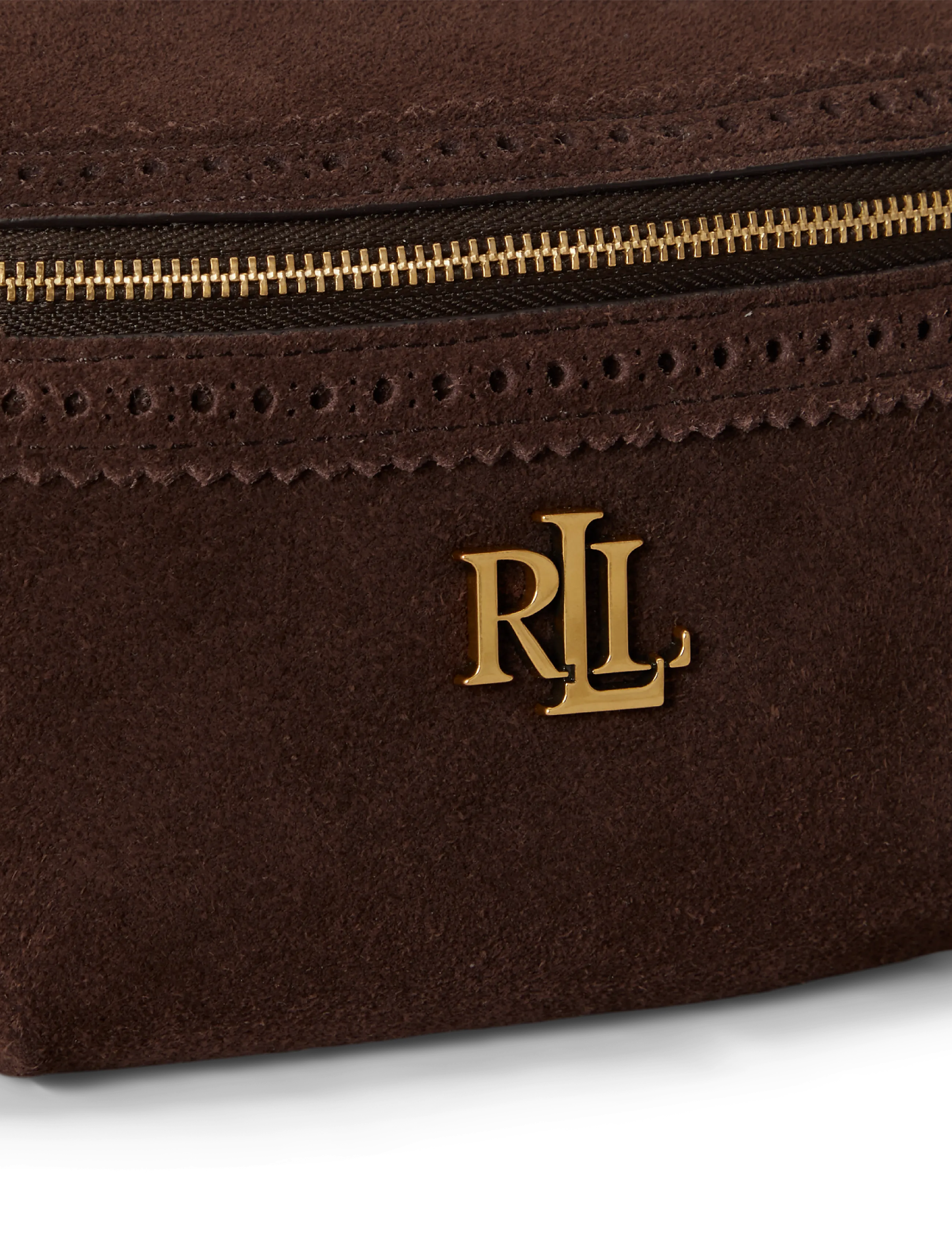 Lauren Ralph Lauren - Perforated Suede Marcy Belt Bag - bæltetasker - chestnut brown/ch - 4