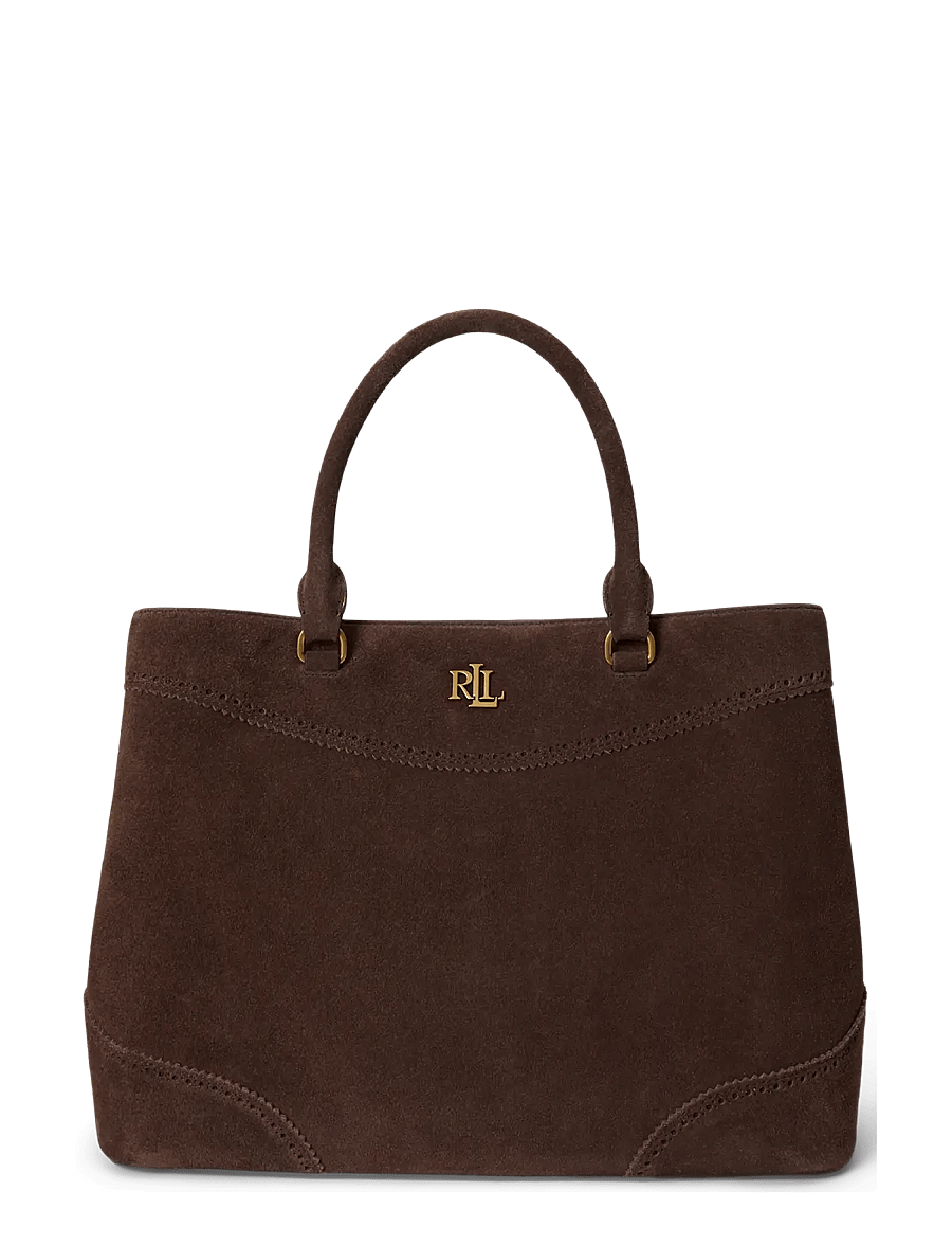Lauren Ralph Lauren - Perforated Suede Large Marcy Satchel - særlige begivenheder - chestnut brown/ch - 0