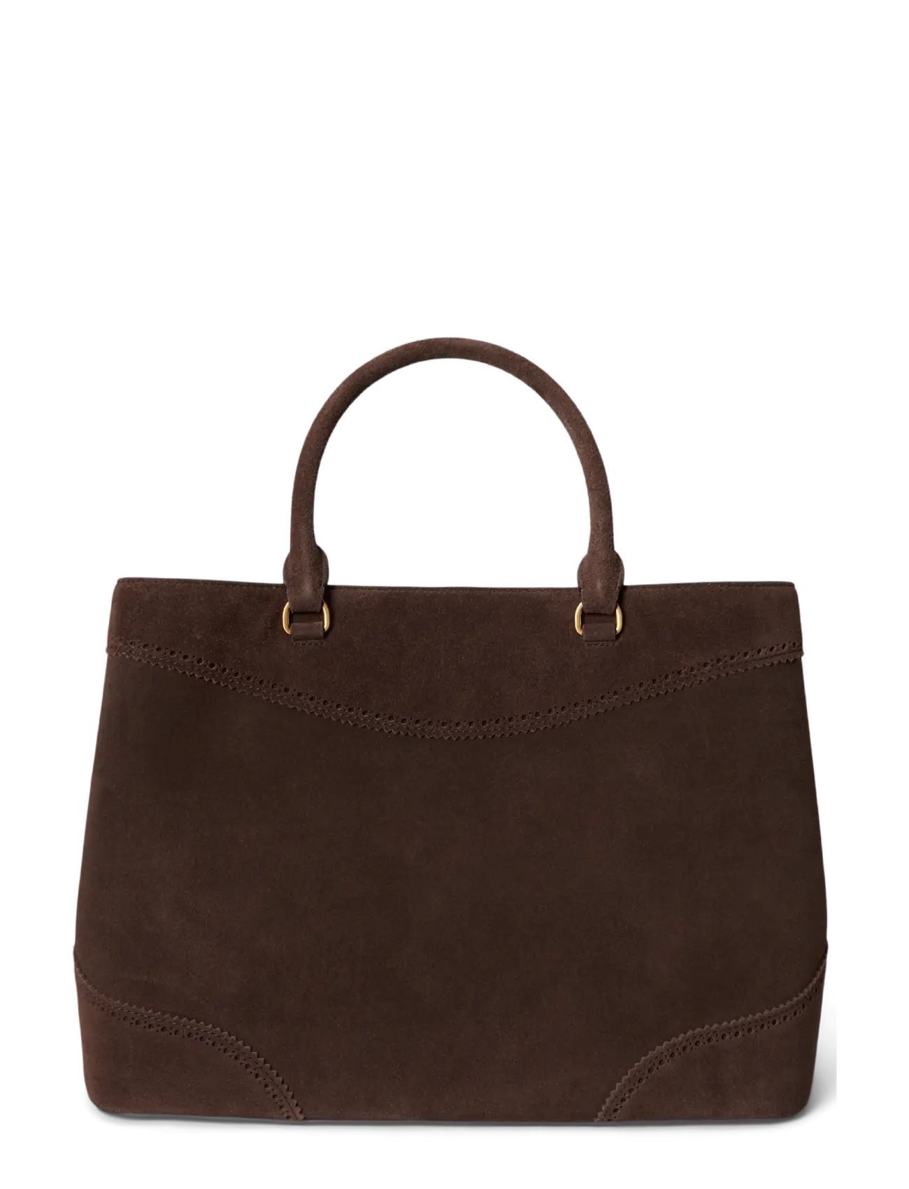 Lauren Ralph Lauren - Perforated Suede Large Marcy Satchel - særlige begivenheder - chestnut brown/ch - 1