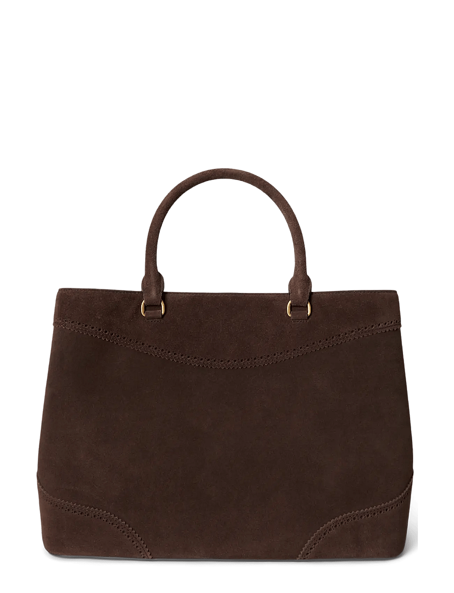 Lauren Ralph Lauren - Perforated Suede Large Marcy Satchel - særlige begivenheder - chestnut brown/ch - 1