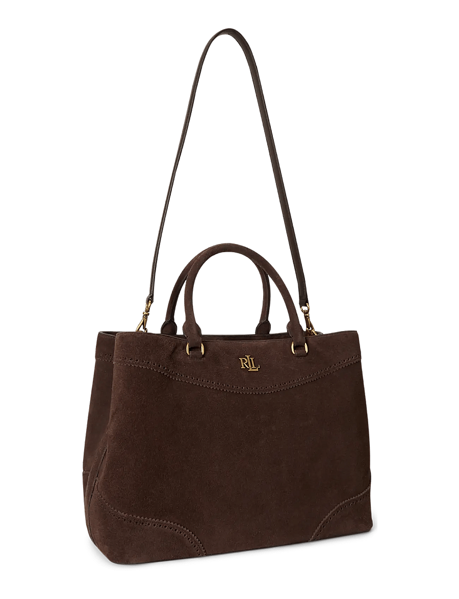 Lauren Ralph Lauren - Perforated Suede Large Marcy Satchel - særlige begivenheder - chestnut brown/ch - 2