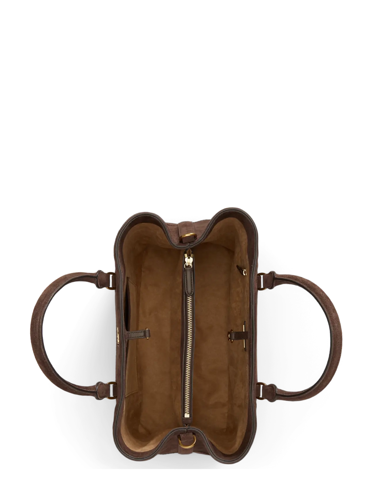 Lauren Ralph Lauren - Perforated Suede Large Marcy Satchel - særlige begivenheder - chestnut brown/ch - 3