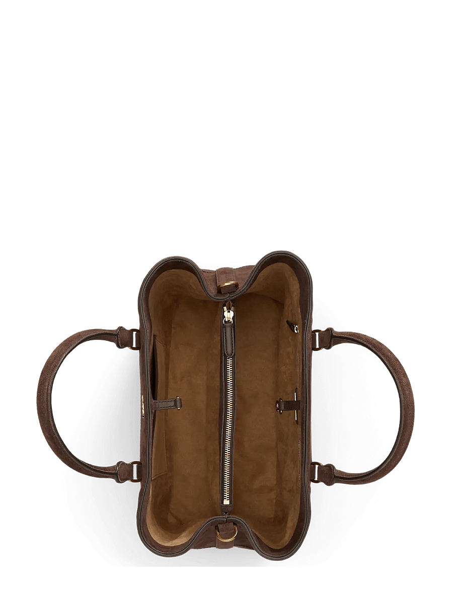 Lauren Ralph Lauren - Perforated Suede Large Marcy Satchel - særlige begivenheder - chestnut brown/ch - 3