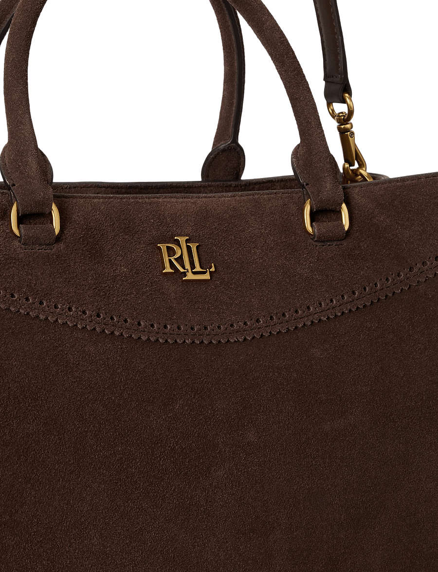 Lauren Ralph Lauren - Perforated Suede Large Marcy Satchel - særlige begivenheder - chestnut brown/ch - 5