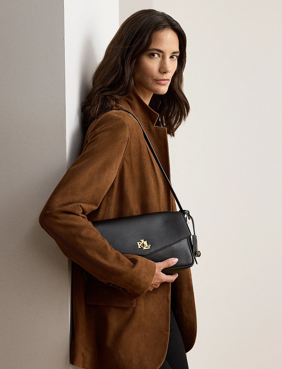 Lauren Ralph Lauren - Nappa Leather Medium Farrah Shoulder Bag - alltags-style - black - 4