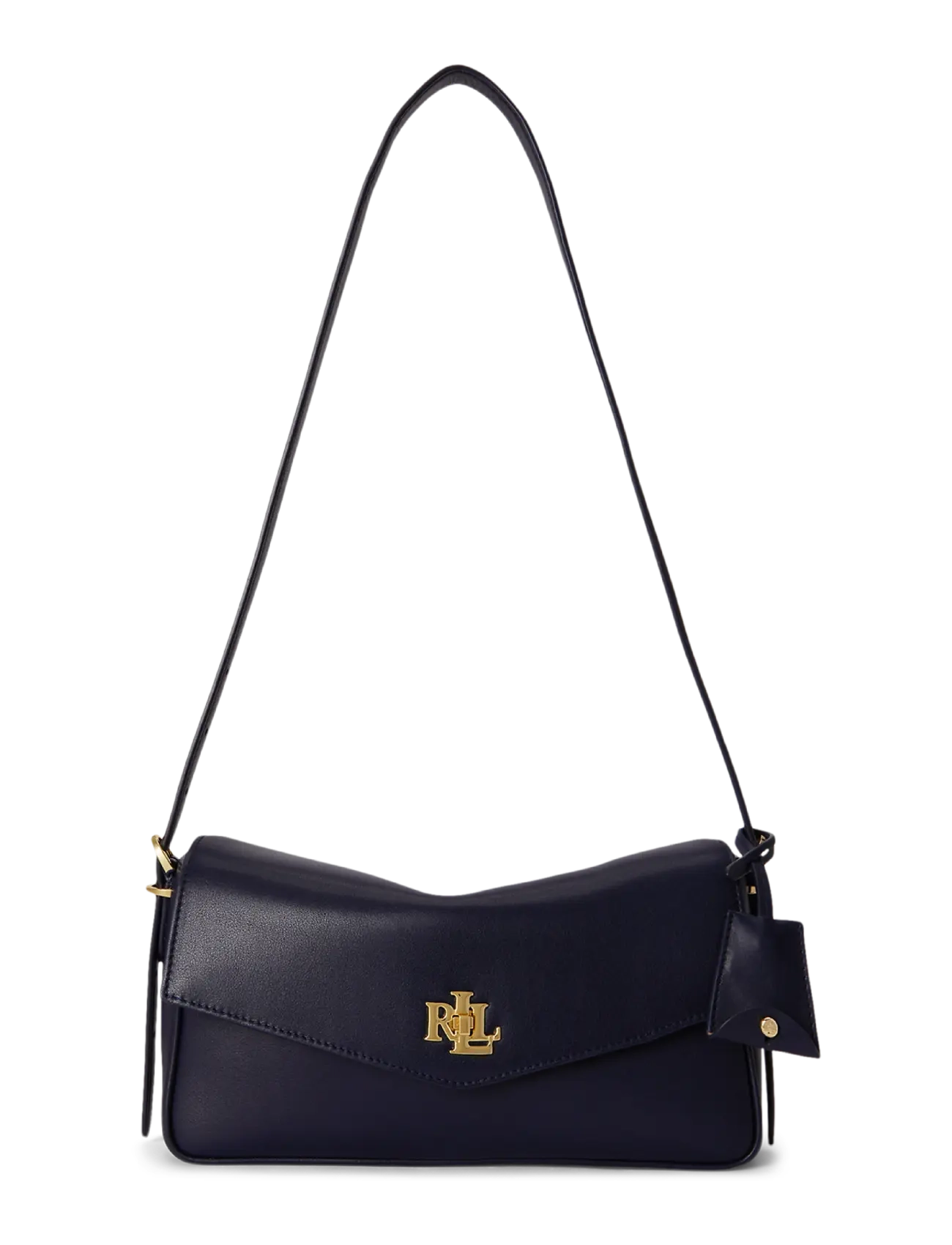 Lauren Ralph Lauren Nappa Leather Medium Farrah Shoulder Bag - Taschen - LAUREN NAVY / navy