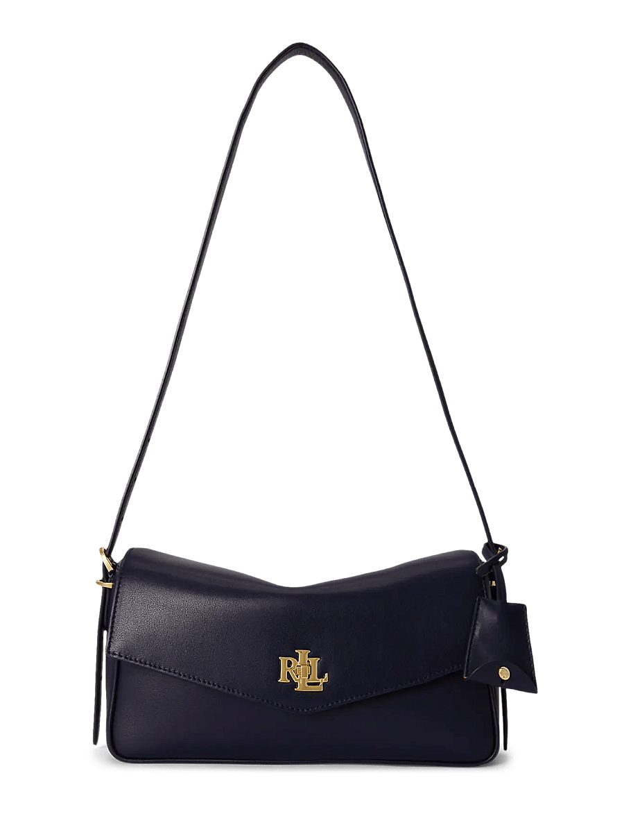 Lauren Ralph Lauren - Nappa Leather Medium Farrah Shoulder Bag - lauren navy - 0