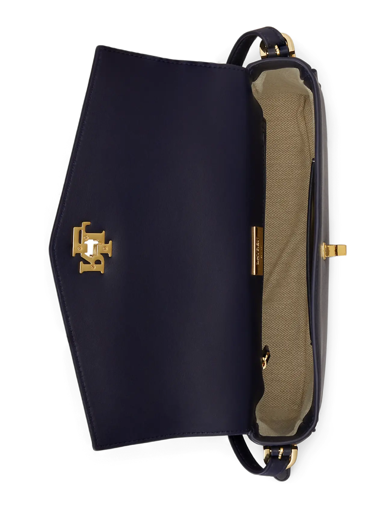 Lauren Ralph Lauren - Nappa Leather Medium Farrah Shoulder Bag - lauren navy - 3