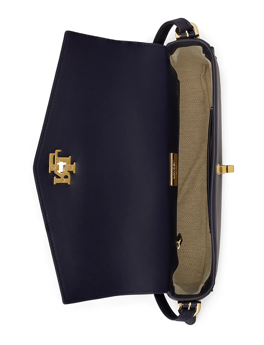 Lauren Ralph Lauren - Nappa Leather Medium Farrah Shoulder Bag - lauren navy - 3