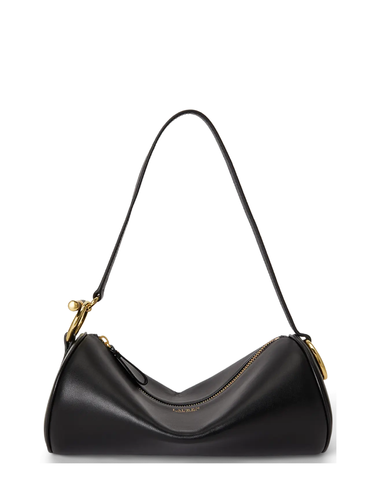 Lauren Ralph Lauren Nappa Leather Medium Blaike Barrel Bag - Väskor - BLACK / black