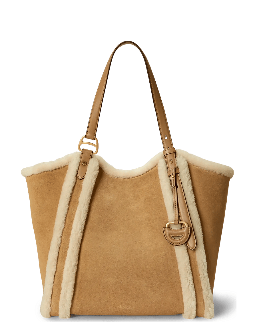 Lauren Ralph Lauren - Shearling-Trim Large Tasha Tote Bag - camel/natural - 0