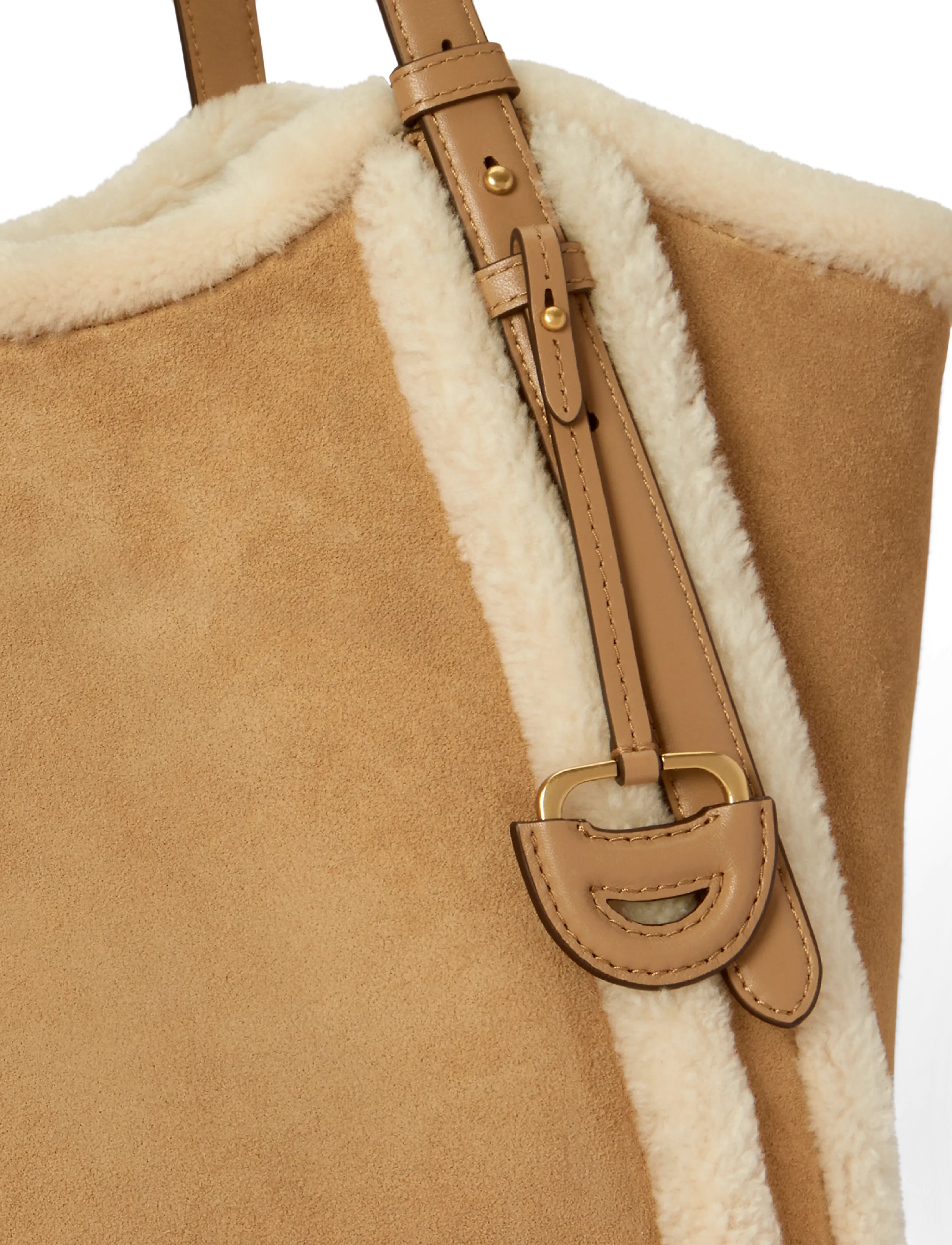 Lauren Ralph Lauren - Shearling-Trim Large Tasha Tote Bag - camel/natural - 5
