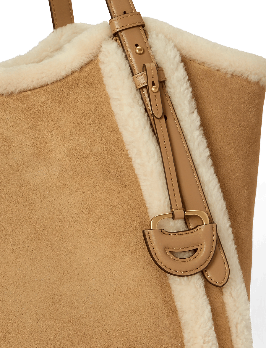 Lauren Ralph Lauren - Shearling-Trim Large Tasha Tote Bag - camel/natural - 5