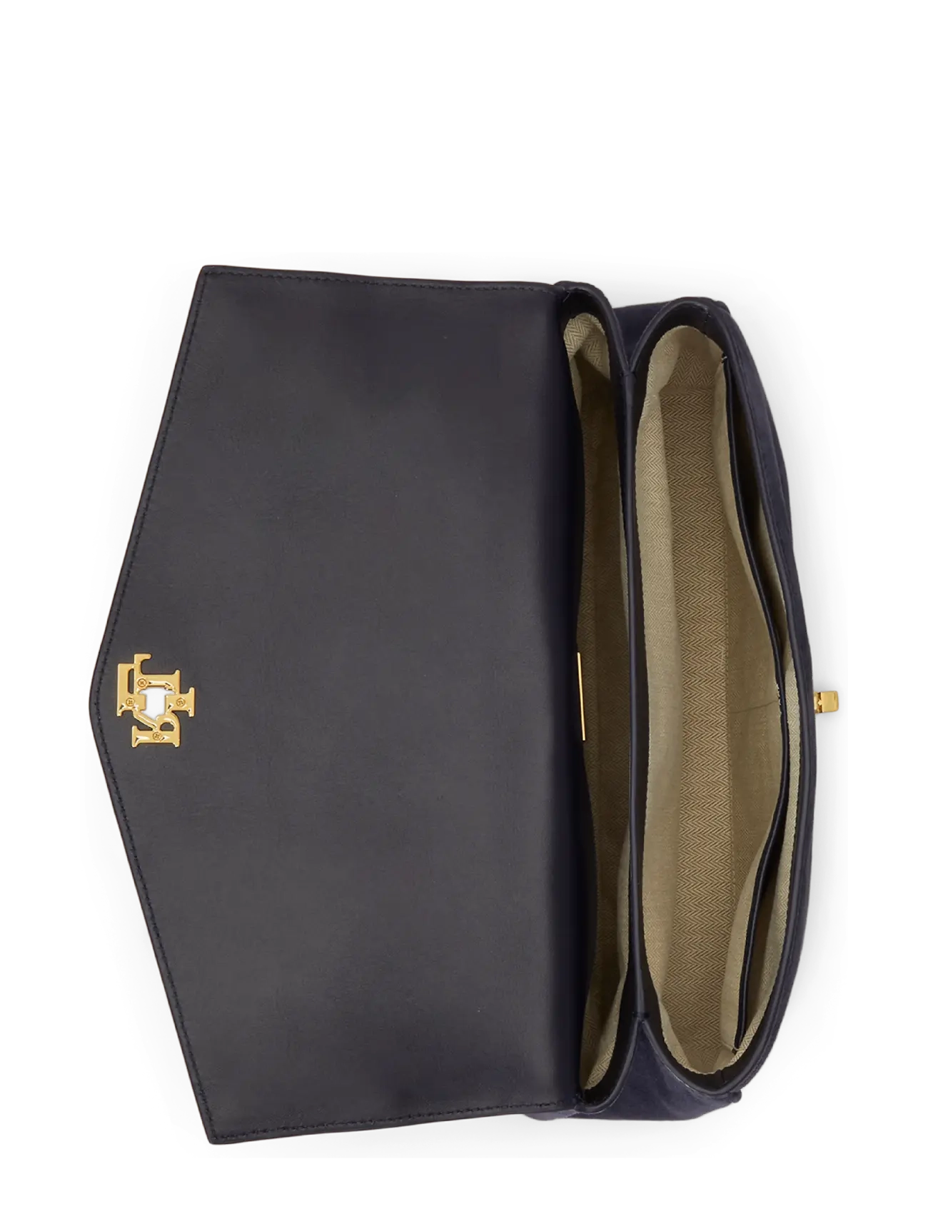 Lauren Ralph Lauren - Scarf-Trim Medium Farrah Soft Satchel - lrn nvy/urban blt - 4